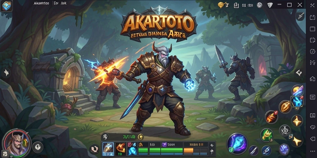 Screenshot menampilkan pertempuran intens dalam AKARTOTO dengan efek visual luar biasa.