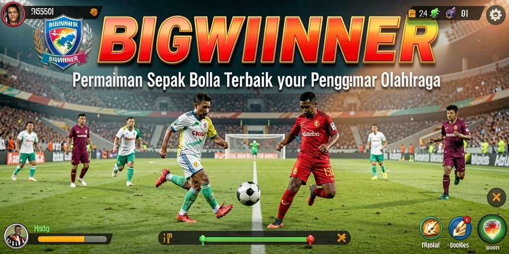 Tampilan gameplay menarik dari BIGWINNER yang penuh aksi sepak bola.