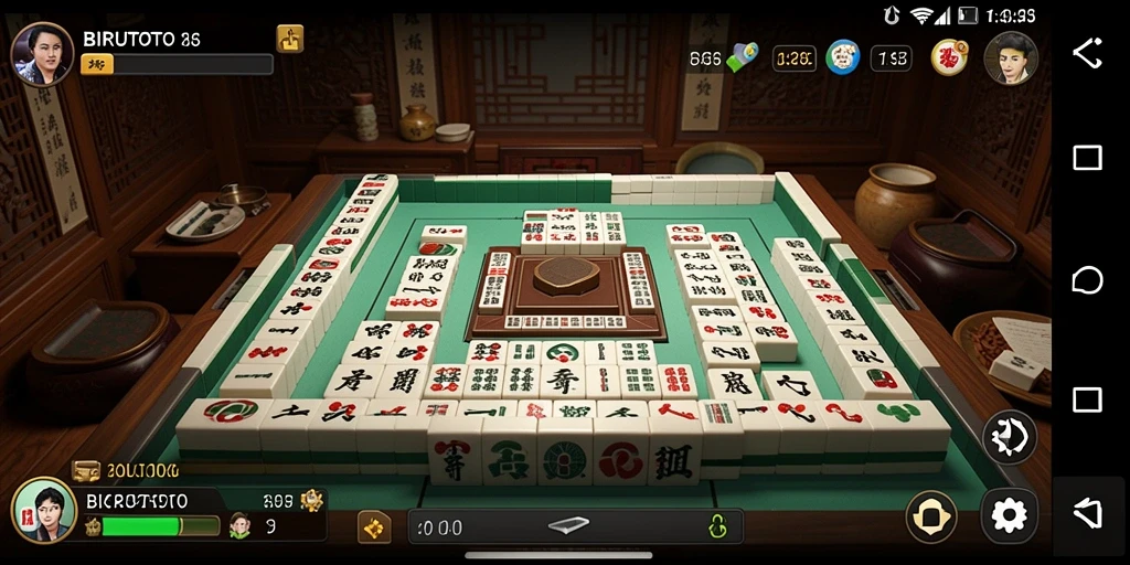 Gameplay menarik BIRUTOTO dengan ubin Mahjong.