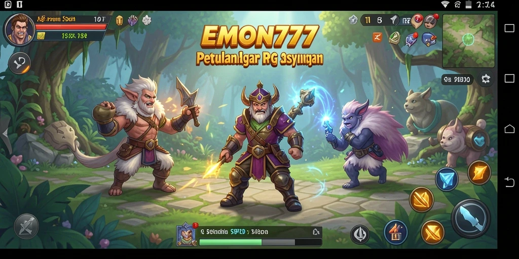 Tangkapan layar gameplay <strong>EMON777</strong> menampilkan aksi pertarungan yang seru.