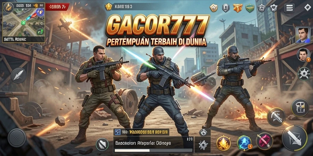 Gameplay seru GACOR777 dalam aksi Battle Royale.