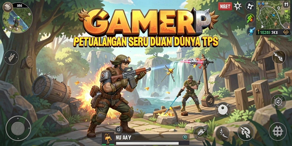 Tampilan gameplay menegangkan di GAMERP dengan aksi TPS yang mendebarkan.