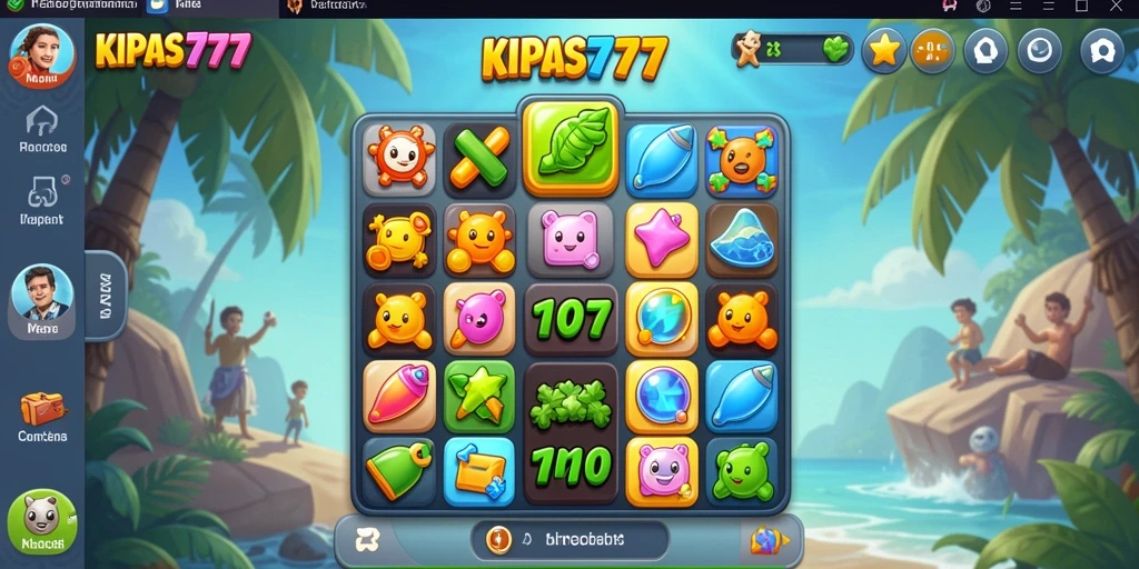 Gameplay seru KIPAS777 saat mencocokkan simbol.