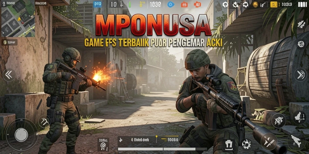 Tampilan gameplay MPONUSA yang mengasyikkan dalam aksi FPS.