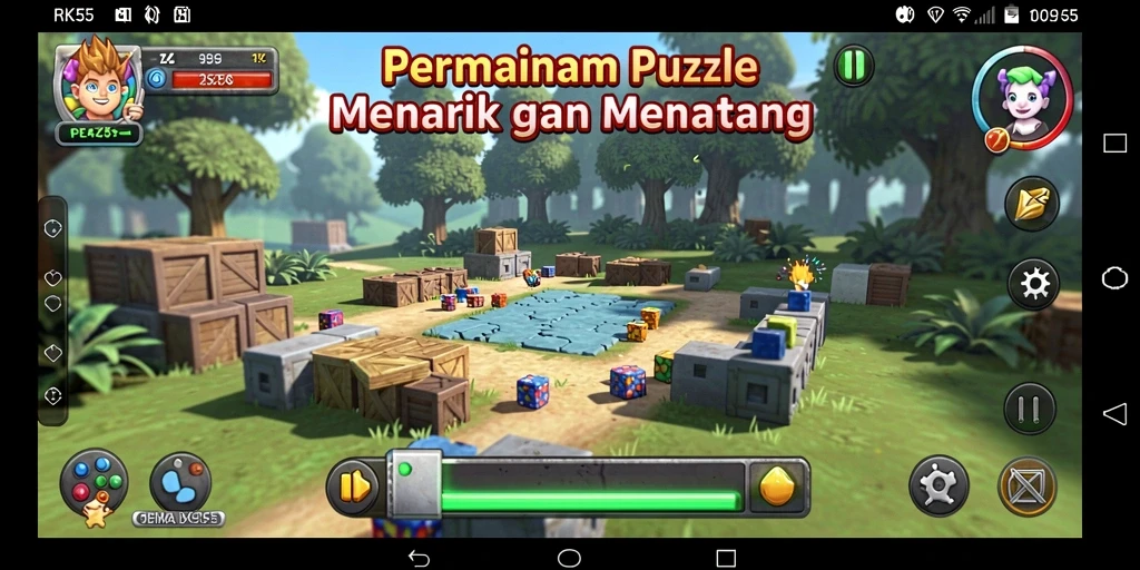 Tampilan menarik dari gameplay Puzzle RK55 yang penuh tantangan.
