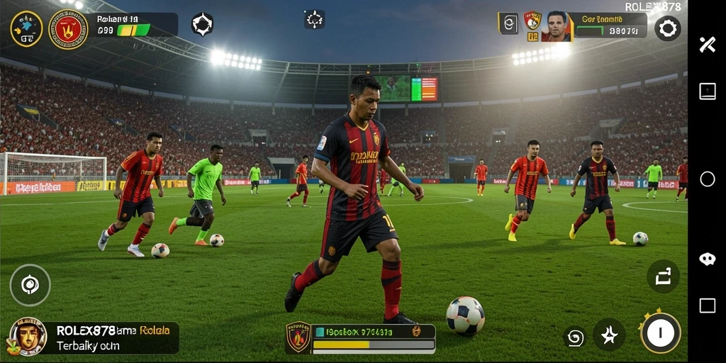Screenshot gameplay sepak bola yang mendebarkan dari ROLEX878.