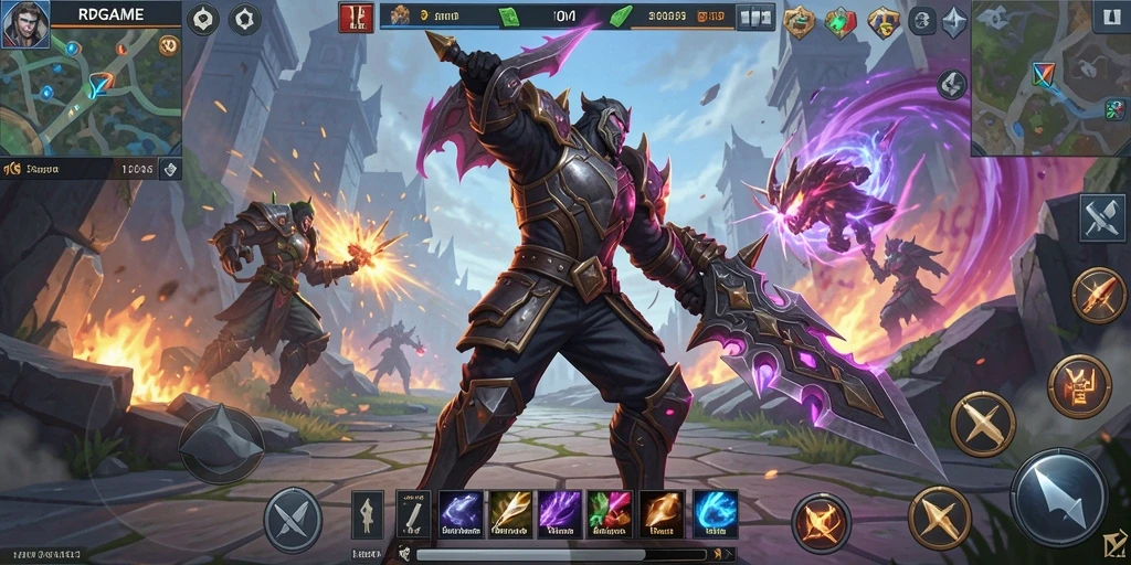 Screenshot menunjukkan pertempuran strategis dalam RPGAME.