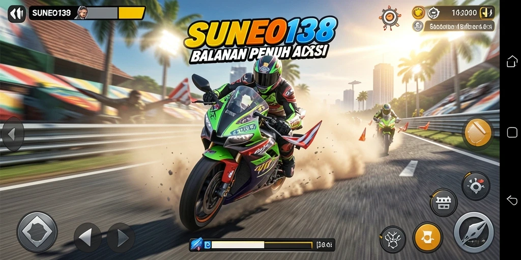 Gambaran menarik dari gameplay balapan motor di SUNEO138.