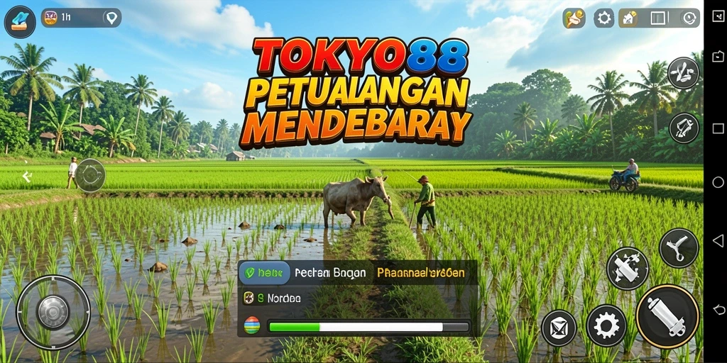 Screenshot gameplay TOKYO88 menampilkan aktivitas pertanian yang seru.