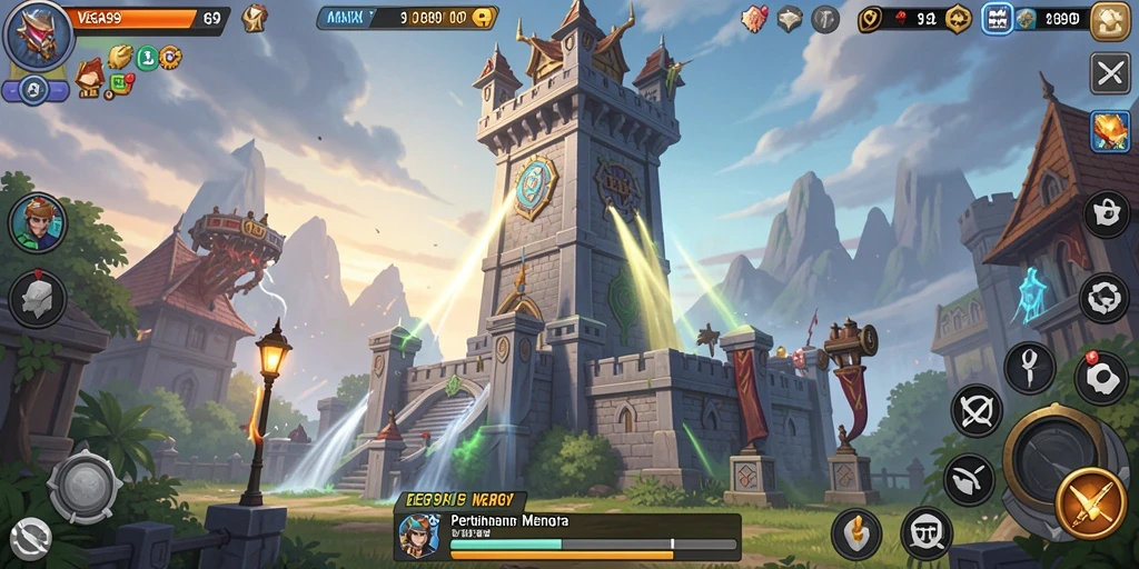 Tampilan seru dari gameplay VEGAS969 di Tower Defense.