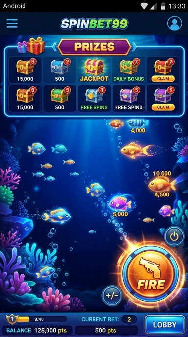 Pengguna sedang menikmati permainan di aplikasi spinbet99.